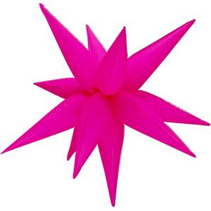 Ballon décoratif en forme d'étoile multi-pointes fuchsia néon Party Love 67 cm - Product Image 1