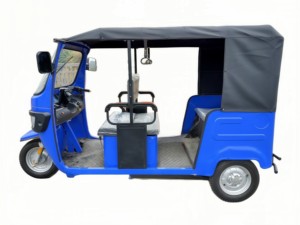 Motocicleta Eléctrica de 3 Ruedas para Adultos, Mototaxi con Cabina, Triciclo TVS Tuktuk, 1000W de Potencia, 3 Asientos para Pasajeros, Carrocería Cerrada - Product Image 2
