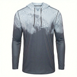 Camiseta Deportiva de Secado Rápido para Actividades al Aire Libre con Capucha y Máscara Facial, Manga Larga, UPF 50+, Ligera, para Pesca, para Hombre - Product Image 1
