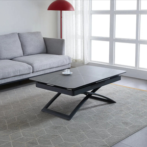 <span class=keywords><strong>Mesa</strong></span> de comedor de café de vidrio templado extensible extraíble deslizante ajustable en altura contemporánea para muebles de sala de estar para el hogar - Product Image 4