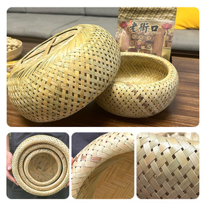 Bamboo Woven <b>Baskets</b> Round Handmade <b>Storage</b> Container For Living Room Neatening - Product Image 5