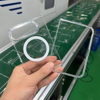 Étui de téléphone hybride antichoc en TPU et PC pour iPhone Duo, étui de téléphone magnétique pliable transparent, étui antichoc pour les coins pour iPhone 18 Fold