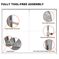 Boîte à lumière publicitaire pliable en tissu imperméable en aluminium/PVC personnalisée ADMAX, impression personnalisée, 6,5 x 6,5 pi/8 pi, éclairage LED double face