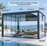 Pergola motorisée moderne en aluminium sur mesure, certifiée CE, pour jardin, gazebo, terrasse commerciale et restaurant - Anti-pourriture