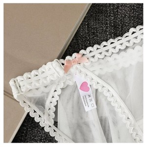 Strings sexy pour femmes de style européen et américain, en maille double couche, entrejambe ouvert, pas besoin de se déshabiller, amovibles - Product Image 3