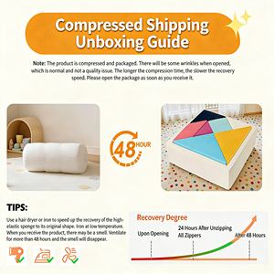 Piscine à balles pour tout-petits, ensemble de tangram carré, piscines à balles pour bébés, piscine à balles en mousse à mémoire de forme, idéale pour les filles et les garçons - Product Image 5