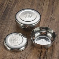 Boîte de conservation alimentaire à quatre compartiments en acier inoxydable 304, compatible micro-ondes, nouveau style chinois, capacité 301-500 ml, avec couvercle
