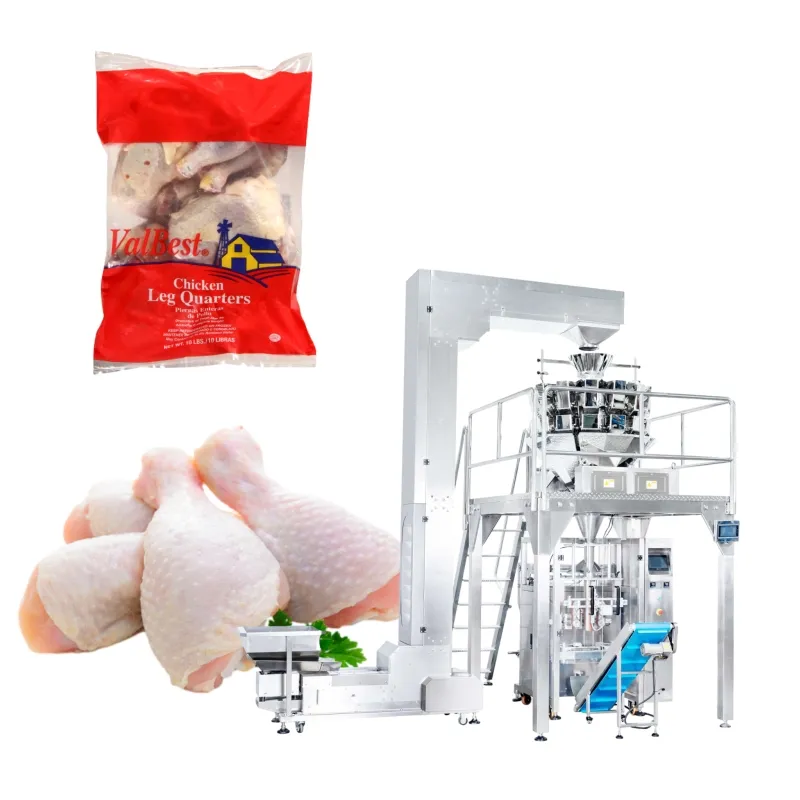 Automatic Pouch Frozen Chicken Wing Meat Packaging Machine Vertical Weighing Chicken Leg Packing Machine