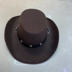 Sombrero de vaquero occidental para niños, sombreros de vaquero de fieltro con cordón ajustable para fiesta de cumpleaños de vaquero, sombrero de Panamá - Product Image 2