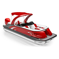 Bateau Ponton en Aluminium Personnalisé en Gros pour Pêche, Croisière, Fête, Loisirs, Fabriqué en Chine en Usine avec Moteur Hors-Bord