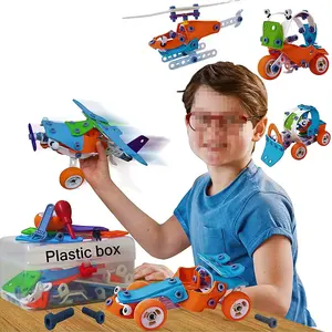 Mainan STEM Blok Bangunan Sekrup Karet Lembut Hadiah Terbaik Swakriya Pendidikan Anak Bangunan Kit Teknik Mainan Erector