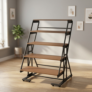 Modern Ladder <b>Desk</b> with Wood <b>Shelves</b> Freestanding Minimalist Design Assembly Required Home Office Furniture - Product Image 2