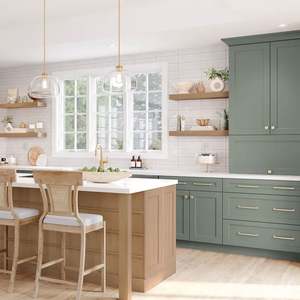 Custom Blue Color Lacquer Modular Modern Kitchen Cabinets for Apartment and Villa Use - Product Image 3