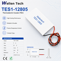 Cellule de refroidissement OEM TEC TES1-12805 20x48.5x3.3 mm 15.52 V 5 A 44.8 W pour le contrôle thermique des afficheurs tête haute