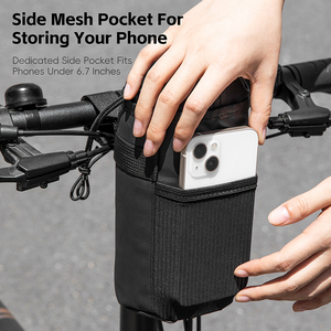 WEST BIKING-<span class=keywords><strong>Bolsa</strong></span> para <span class=keywords><strong>manillar</strong></span> de bicicleta, <span class=keywords><strong>bolsa</strong></span> de espuma EPE con doble aislamiento térmico, para exterior - Product Image 4