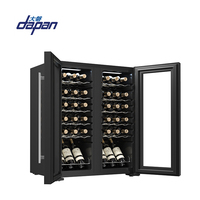 Réfrigérateur à boissons électrique 36 bouteilles côte à côte Sub zero Mini réfrigérateur à présentoir à double porte transparent Refroidisseur à vin à prix réduit