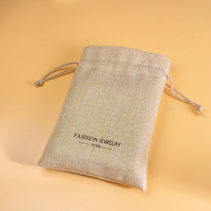 Sacs en jute naturelle à cordon coulissant personnalisés avec logo, pochettes en toile de jute pour grains de café et riz - Product Image 6
