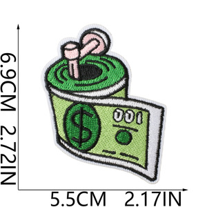 สติกเกอร์ผ้าปักลายธนบัตรสุดฮิต ติดเสื้อผ้า รองเท้า หมวก แบบรีดติด - Product Image 5