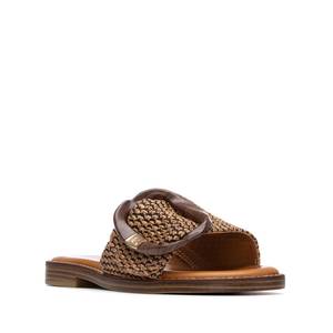 Carmela Women's <b>Flat</b> Sandals Leather 37 Low Heel 2 Cm Slide Style - Product Image 2