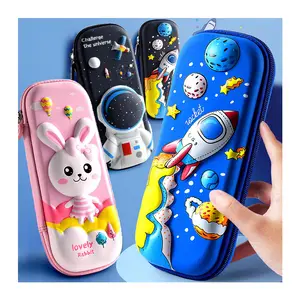 Wholesale 3D Primary School Students Kindergarten Cartoon Pencil Case Large-Capacity Double-Layer Stationery Box For Girl Boy