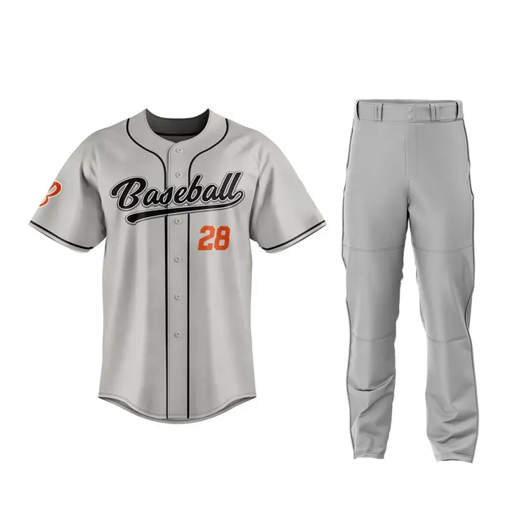 Hot Selling Sublimatie Baseball Uniformen Goedkope Heren Kleding Softbal Jersey En Broek 2 Stuks Set