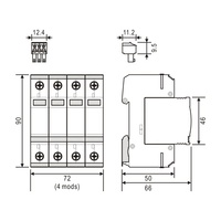 Parafoudre triphasé KEMA T2 4P 20-40kA pour protection contre les surtensions AC 150V 275V 320V 385V (TN-S)