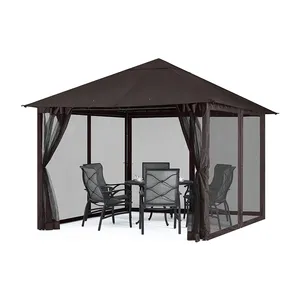 Gazebo de patio extérieur étanche de 10x10 FT pour meubles de jardin