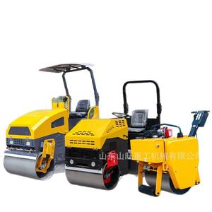 Compacteur routier entièrement hydraulique pour le remblaiement de fossés et travaux de terrassement, haute puissance, roue avant en acier, roue arrière en acier, 5 roues - Product Image 5