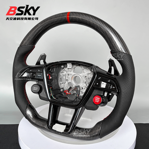 <span class=keywords><strong>Volante</strong></span> de Fibra de Carbono con Botón de Encendido para <span class=keywords><strong>Audi</strong></span> Q3 Q5 Q6 Q7 Q8 SQ8 A3 <span class=keywords><strong>A4</strong></span> B9 A5 B8 A6 C7 S3 S4 RS3 RS5 RS7 RS6 C8 - Product Image 5