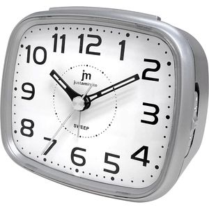 Réveil analogique en quartz argenté JM LINE 9,8x8,5x4,8 cm - Product Image 1