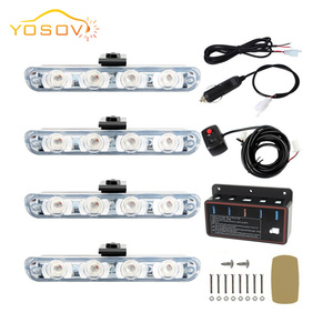 Yosovlampada 16 LED ad alta luminosità griglia luce cablata di controllo per <span class=keywords><strong>uno</strong></span> a quattro cofano auto lampeggiante luce di avvertimento modelli X5 x 6 città - Product Image 1