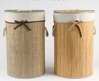 Panier à linge pliable en bambou Panier de rangement pour vêtements Panier de rangement en polyester avec poignée