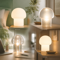 Abat-jour en verre en forme de champignon, diffuseur de lumière douce et chaude, pour éclairage de table résidentiel et commercial
