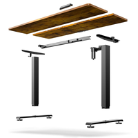 Bureau Électrique Moderne Métallique pour Télétravail, Ergonomique et Réglable en Hauteur, avec Plateau en Panneau de Particules