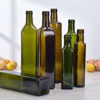 Bouteilles d'huile d'olive vides en gros 250 ml en verre mat rond, contenants alimentaires avec bouchon compte-gouttes, pot à huile et diffuseur à bâtonnets