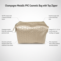 Sac cosmétique portable vintage tendance en PVC résistant à l'eau et imperméable avec fermeture éclair pour les voyages et le maquillage