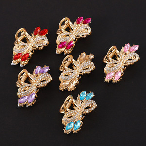 Delicate Crystal <b>Bow</b> Hair <b>Clip</b> 6 Cm Shark <b>Clip</b> For Women Party Hair Accessory - Product Image 1