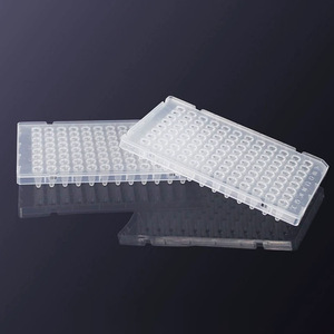 Placa de PCR de 96 pocillos transparente sin falda, blanca, semifalda, para qPCR, detección cuantitativa por fluorescencia - Product Image 6