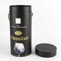Emballage cylindrique de luxe pour vin, imprimé sur mesure, en papier écologique spécial, pour cadeau d'entreprise