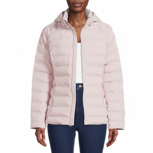 Chaqueta de plumón acolchada con capucha corta para mujer Abrigo de invierno ligero Prendas de abrigo Fabricante de plumón de alta calidad al por mayor - Product Image 1