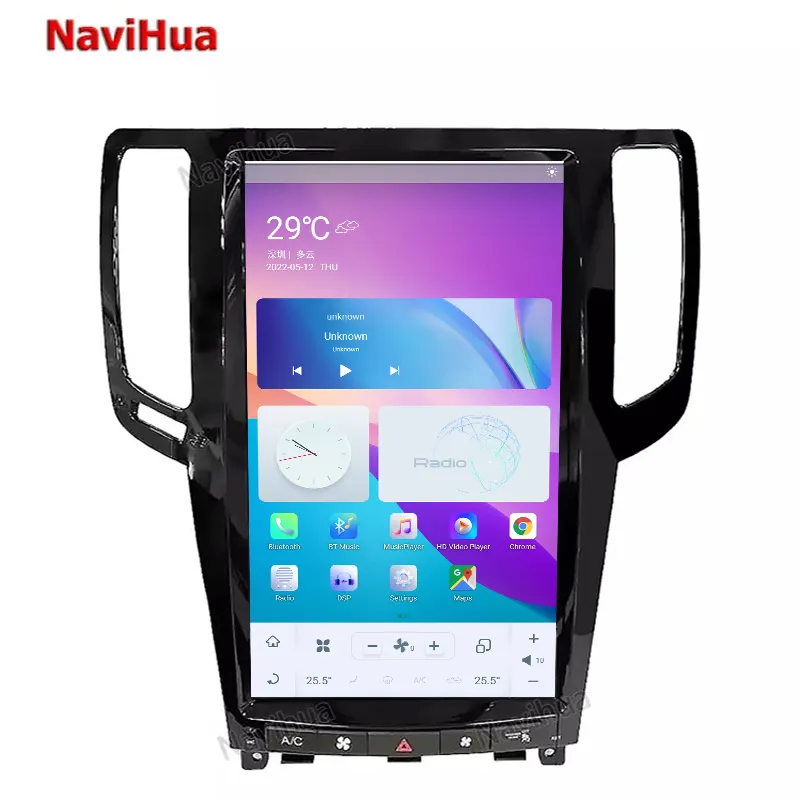 Navihua GPS Hệ thống máy nghe nhạc đa phương tiện Màn hình thẳng đứng Android Car DVD Player cho Tesla phong cách Infiniti G37