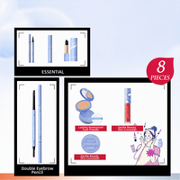 Ensemble de beauté cosmétique de luxe, rouge à lèvres, gloss à lèvres, eye-liner, crayon à sourcils, poudre pressée, boîte d'emballage, impression de logo personnalisée