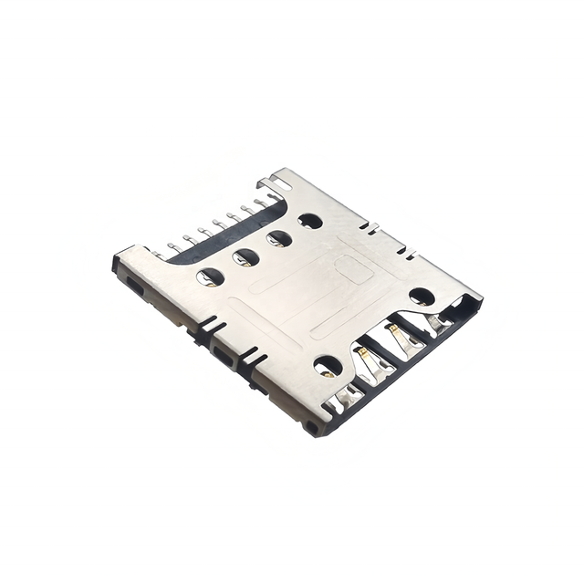Micro SIM Card Slot 8 Pin 1.24mm Height Push-Push Type Card Socket Connector for Communication Equipment