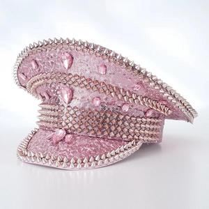 Comprar Sombrero de Capitán con Pedrería y Lentejuelas, Decorado con Remaches Cuadrados, para Festivales, Fiestas, Burning Man y Desfiles - Product Image 3