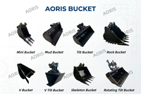 Godet hydraulique inclinable à double vérin robuste de 1000 mm pour excavatrice 5T 8T