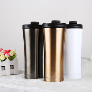 Venta al por Mayor de Termos C199 de Doble Capa de Acero Inoxidable, Taza de Café para Auto de 500 ml, Termo Delgado Portátil para Viajes - Product Image 3