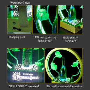 Plateau de service de mariage, boîtes de nuit de <span class=keywords><strong>Bar</strong></span>, LED fleur de <span class=keywords><strong>Paris</strong></span>, vin, présentoir de bouteilles de whisky, décor glorieux - Product Image 3