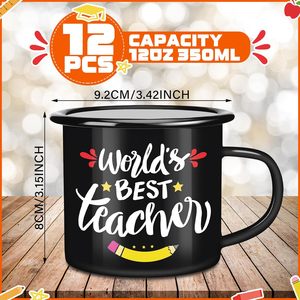 Tazas de café de sublimación de esmalte de imitación vintage de <span class=keywords><strong>metal</strong></span> blanco personalizado tazas de esmalte de 12oz para impresión por sublimación - Product Image 6