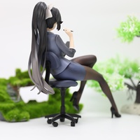 Nouveau modèle de figurine de secrétaire féminine bleue, magnifique, en PVC, pour décoration de bibliothèque ou d'ordinateur