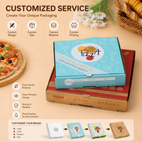 Boîtes à pizza carrées jetables en gros, plusieurs tailles, boîte à pizza en kraft pour livraison et à emporter
